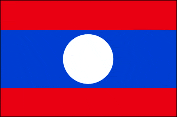 National Flag：Lao People's Democratic Republic